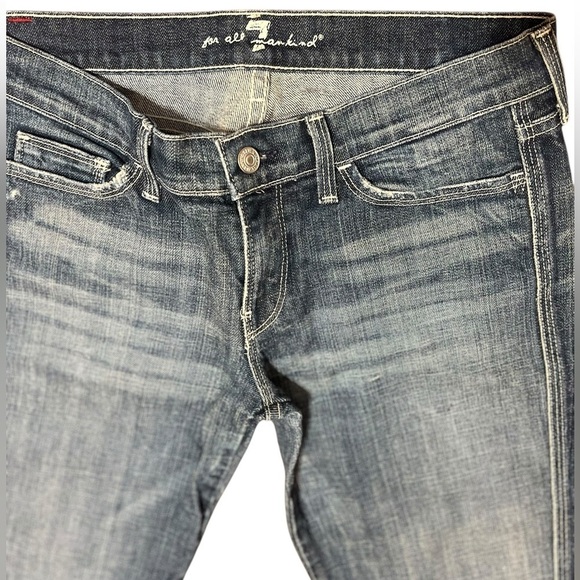 7 For All Mankind Women's Straight Leg Jeans - Blue - Picture 3 of 12